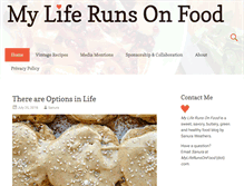 Tablet Screenshot of myliferunsonfood.com